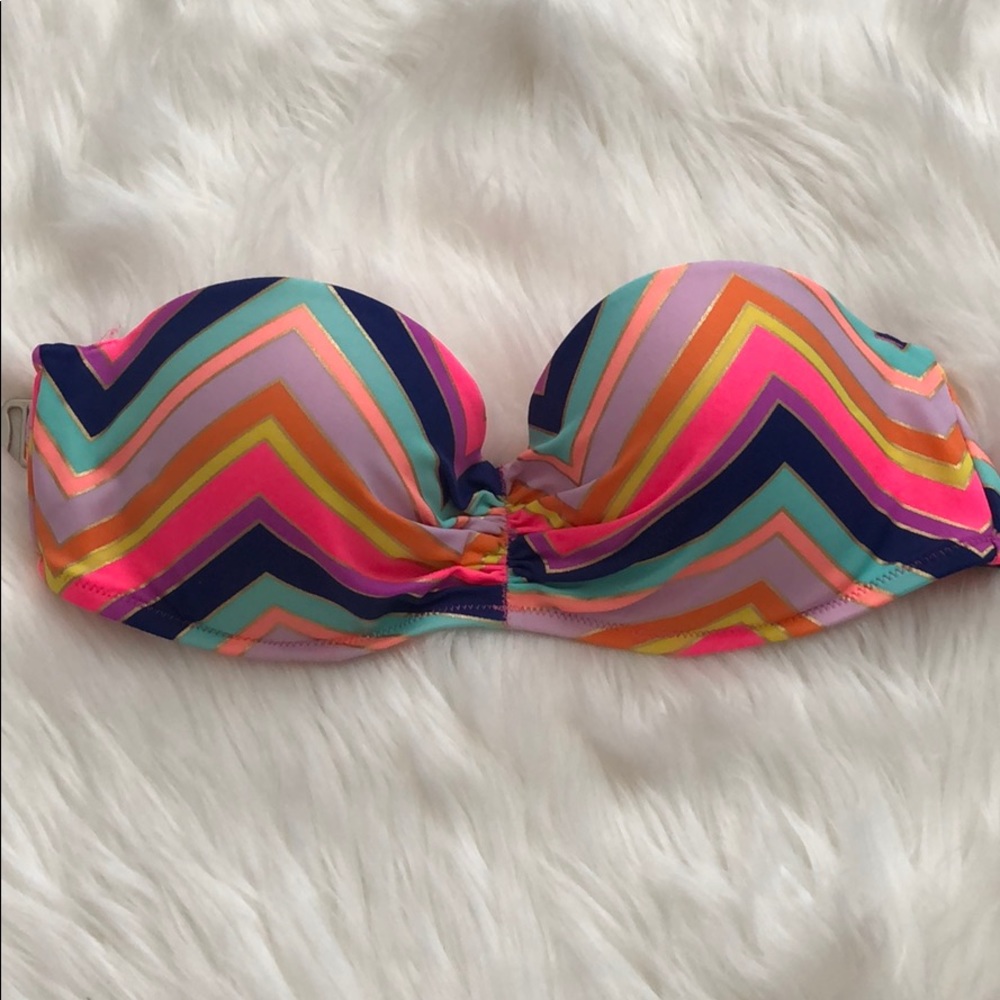 Victoria’s Secret Rainbow Chevron Bandeau Swim top